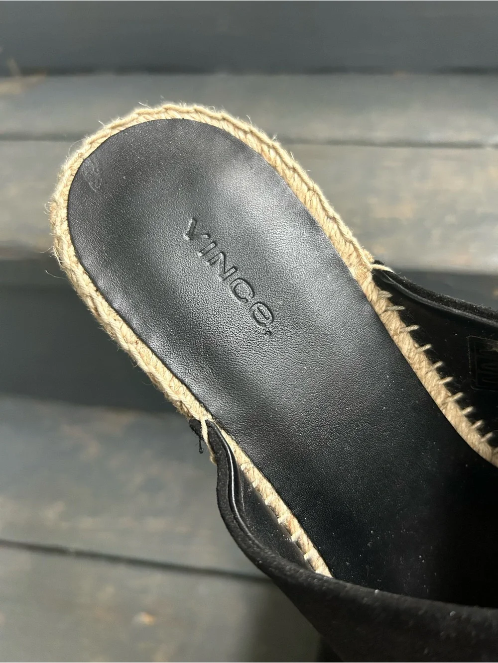 Vince “Gaelan” Square  Toe Crisscross Espadrille Wedge Sandals